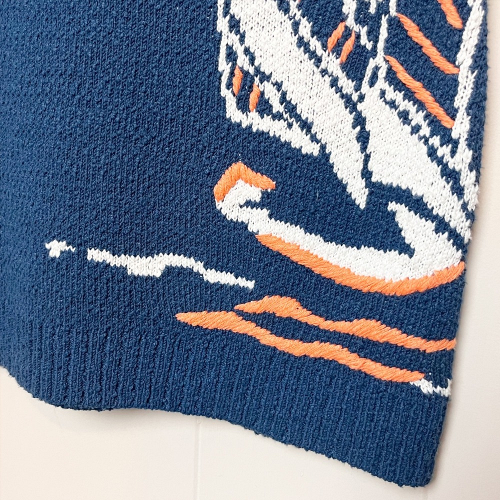Anthropologie Sleeveless Scoop Neck Icon Mini Sweater Dress XL Knit Sailboat - Picture 7 of 13